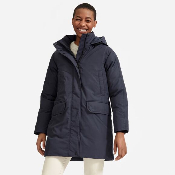 Everlane The ReNew Military Parka Navy Blue Women's Size XS / XXS NWT
